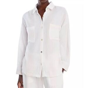 Vintage Havana Cabana Stripe Gauze Button Down Blouse